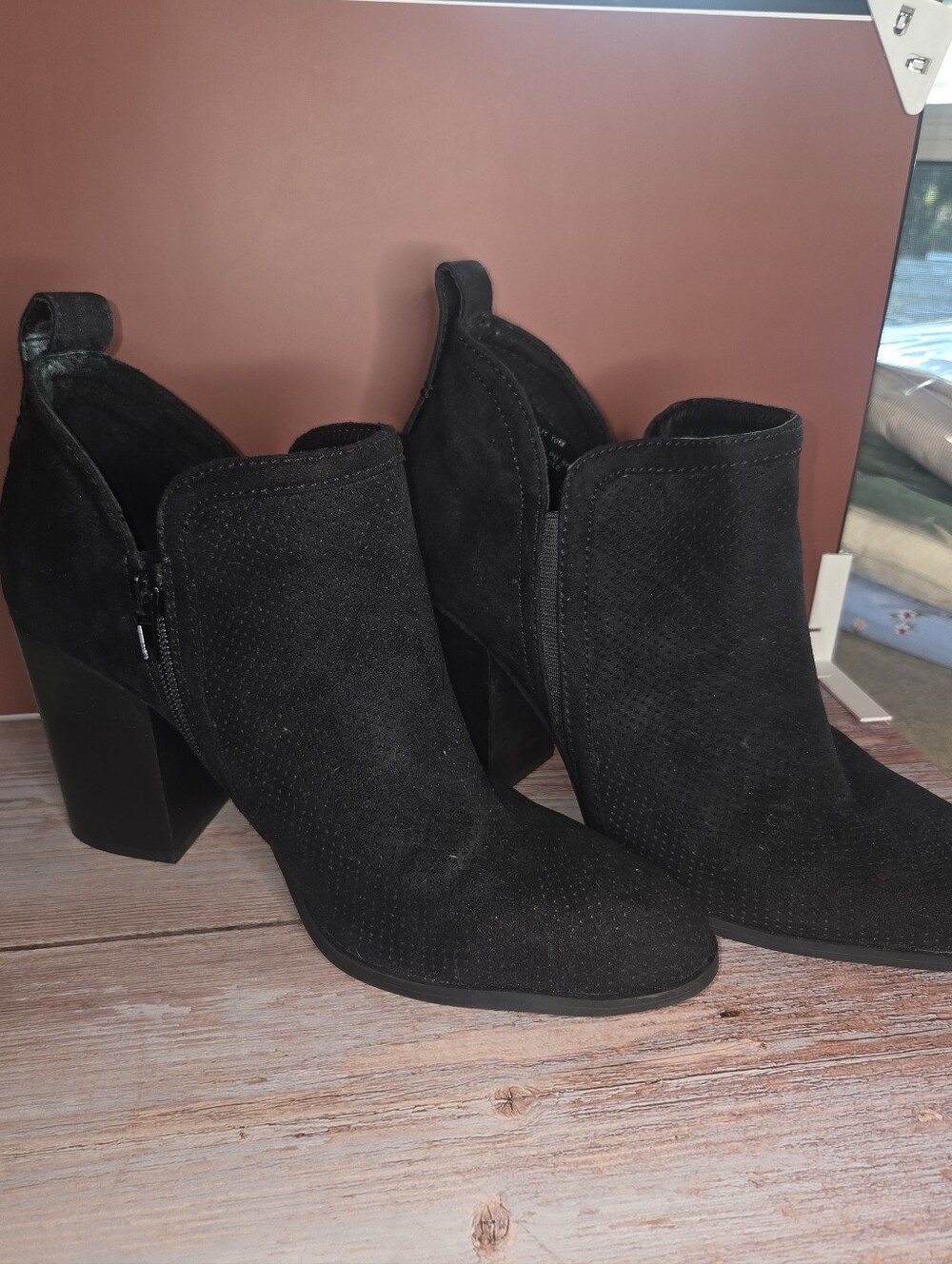 Madden Girl Black Suede Ankle Booties